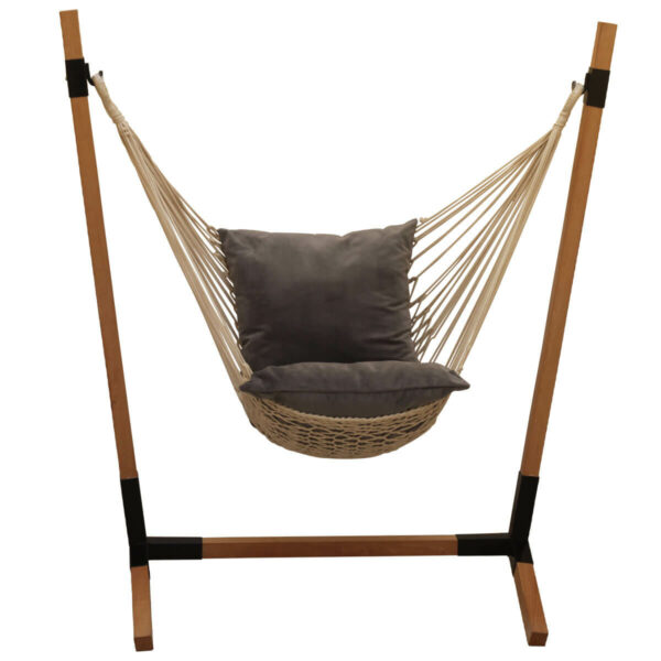 Chaise macramé avec support en bois dur fait main 100/100 Cotton