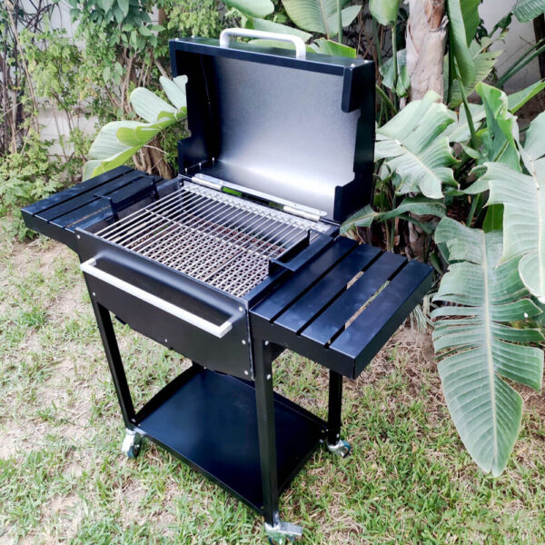 barbecue a charbon inox pro master grille couv