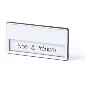 Badge porte nom en métal