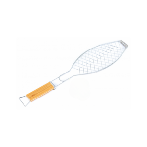 Grille double à poisson en acier chromé 30x13cm