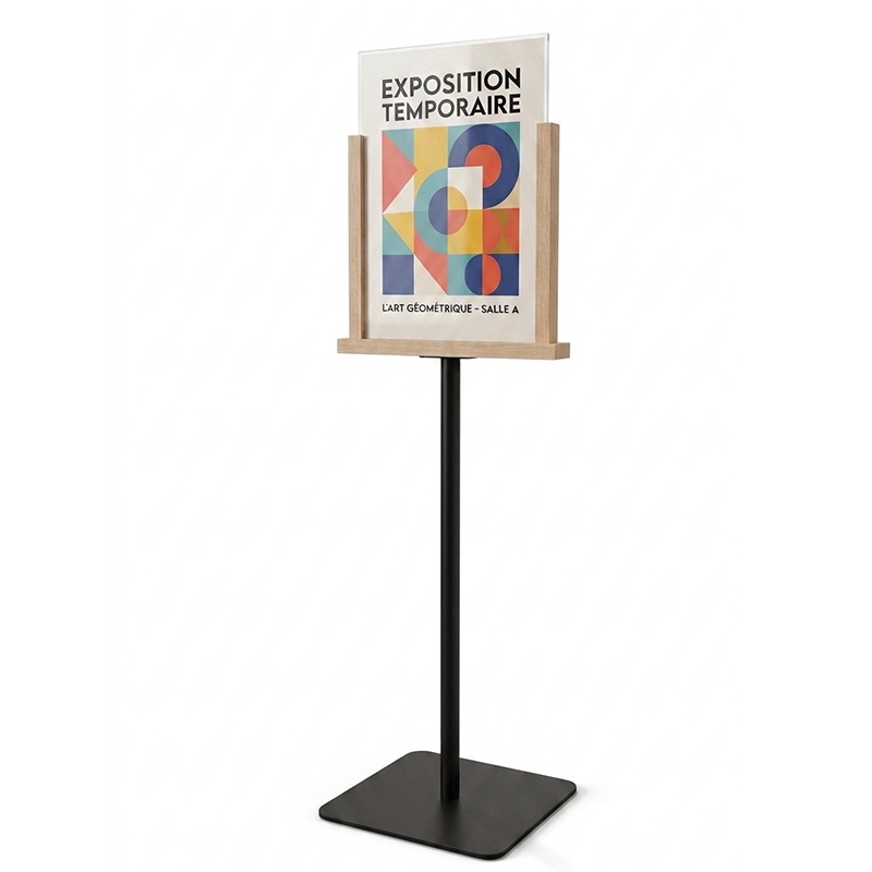 Support porte-affiche A3 Plexiglas – Socle acier noir 2 Support porte-affiche A3 Plexiglas – Socle acier noir